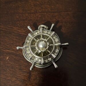 Silver Nautical Wheel Pendant